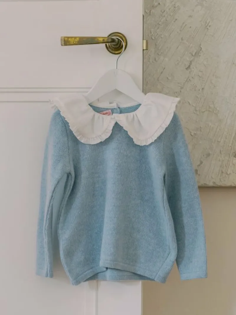 La Coqueta Jumpers & Cardigans^Light Blue Lupita Merino Girl Sweater
