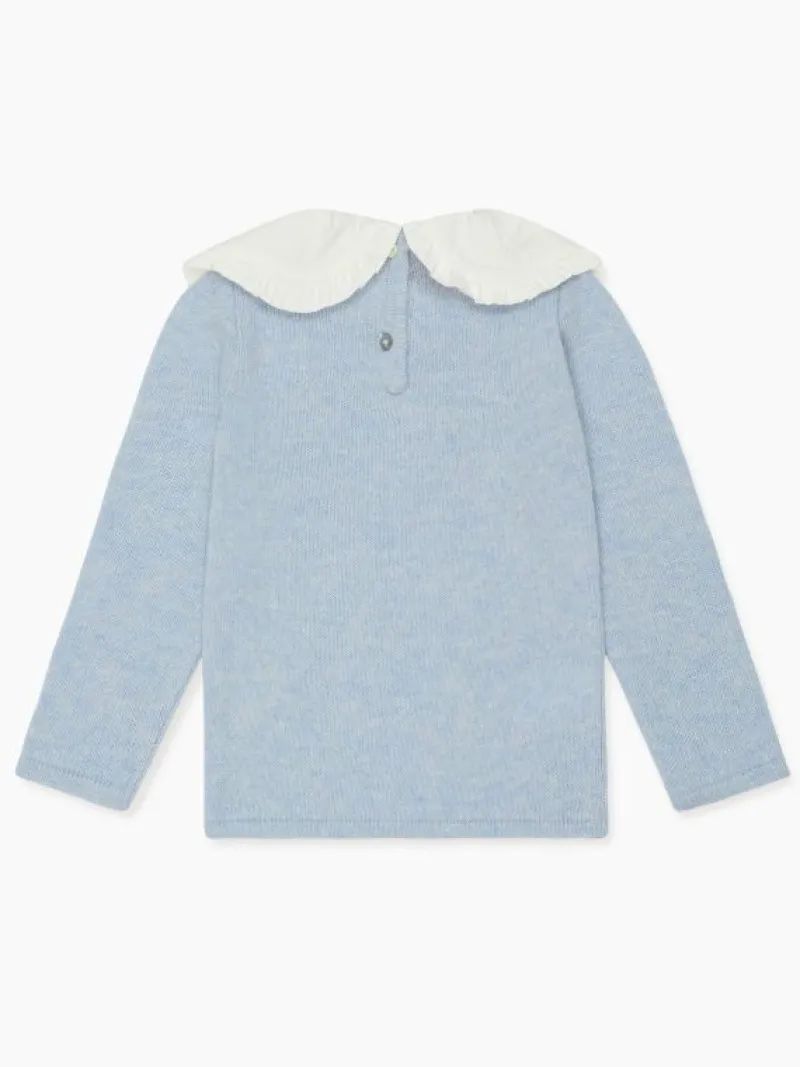 La Coqueta Jumpers & Cardigans^Light Blue Lupita Merino Girl Sweater