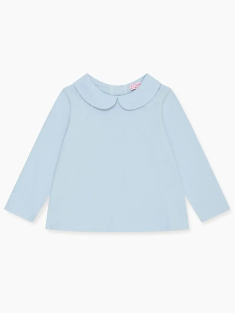 La Coqueta View All | Shirts & Tops^Light Blue Romo Long Sleeve Baby Top