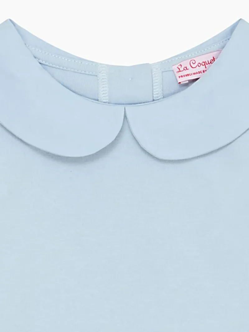 La Coqueta View All | Shirts & Tops^Light Blue Romo Long Sleeve Baby Top