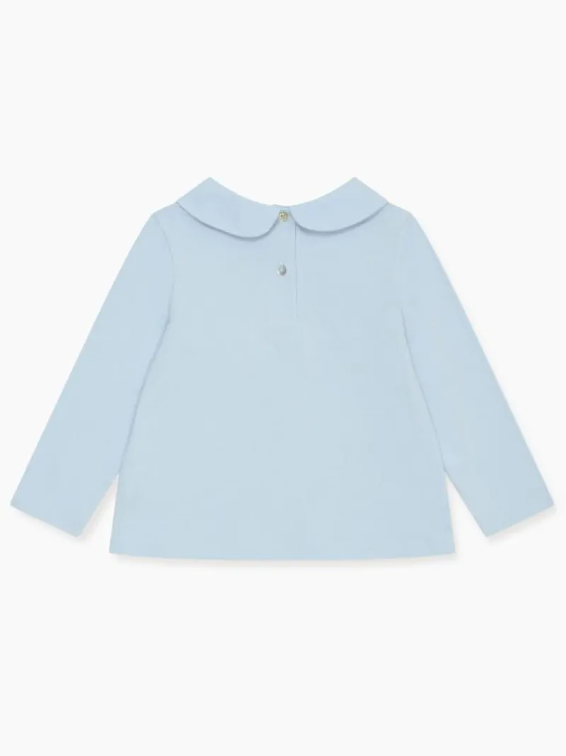 La Coqueta View All | Shirts & Tops^Light Blue Romo Long Sleeve Baby Top
