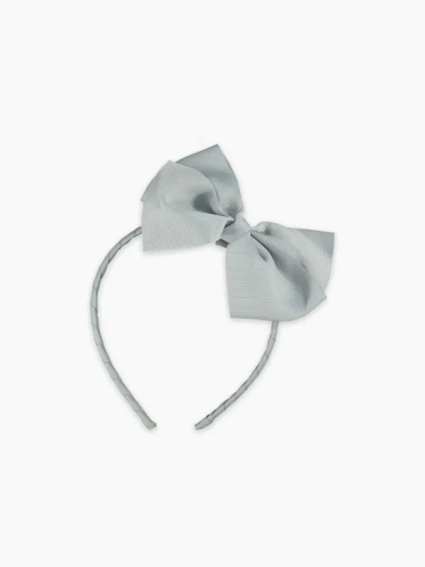 La Coqueta View All | Hair Accessories^Light Grey Big Bow Girl Headband