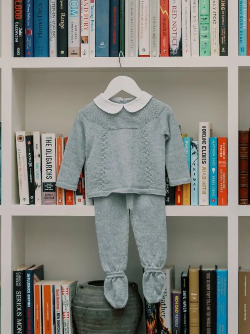 La Coqueta Knitted Clothes & Accessories | Baby Girl^Light Grey Melange Florentina Merino Baby Girl Knitted Gift Box Set