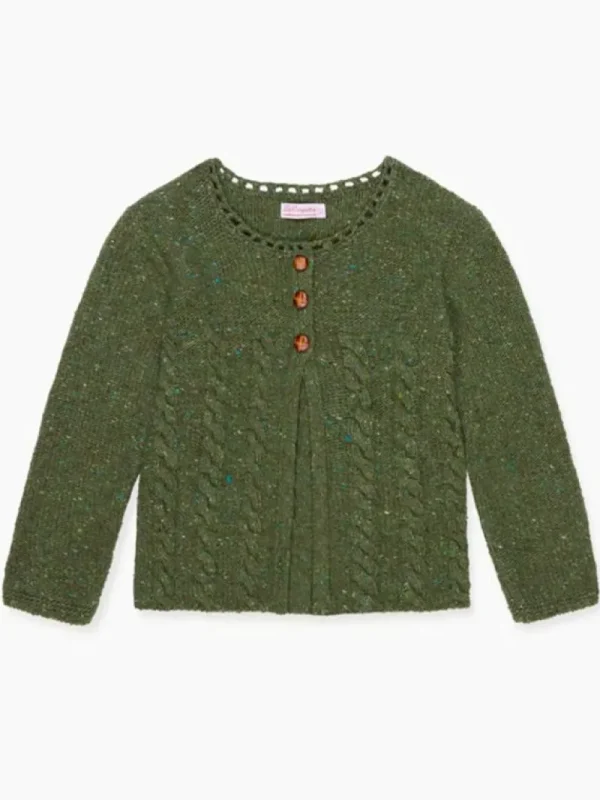 La Coqueta Jumpers & Cardigans^Light Olive Mela Merino Girl Cardigan