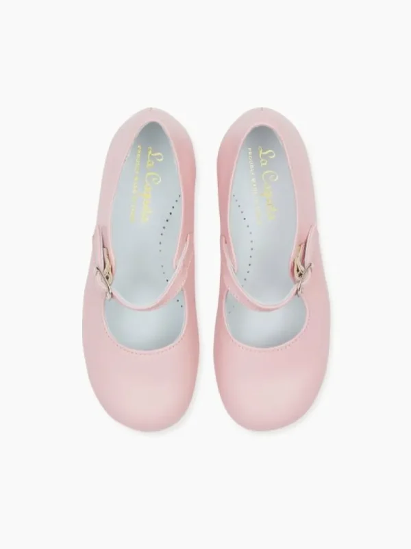 La Coqueta Girls Mary Jane Shoes | Girls Shoes/Girls Mary Jane Shoes^Light Pink Leather Girl Mary Jane Shoes