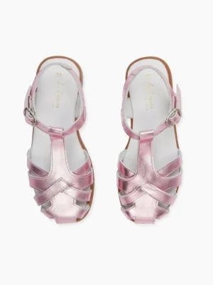La Coqueta First Walker Shoes | Baby & Toddler Shoes/First Walker Shoes^Metallic Pink Sofia Leather Girl Sandals