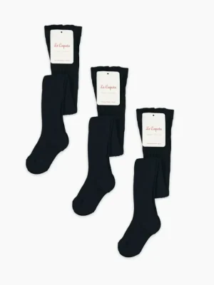 La Coqueta View All | Socks & Tights^Navy Blue Ribbed Kids Tights Set