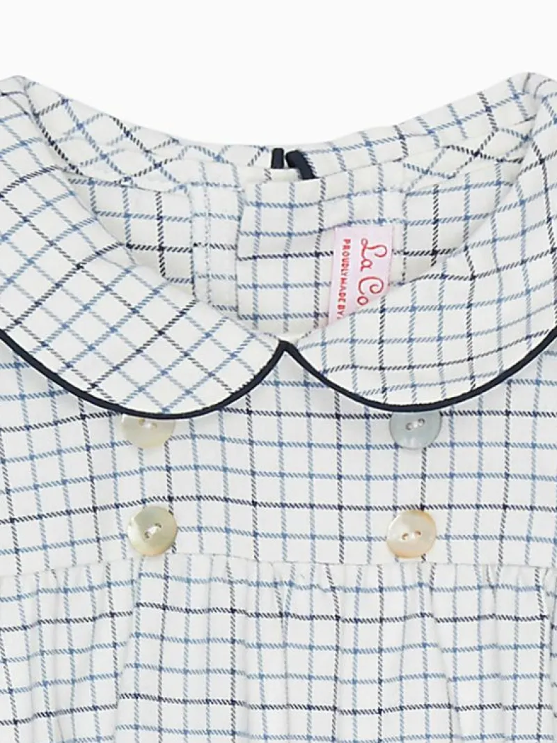 La Coqueta View All | Shirts & Tops^Navy Check Adrian Long Sleeve Baby Shirt