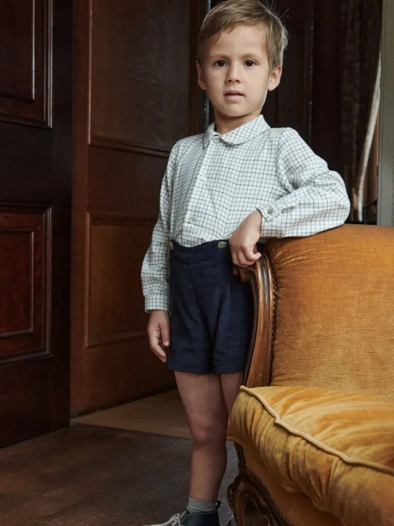 La Coqueta View All | Dresses & Sets^Navy Check Arlo Baby Boy Set