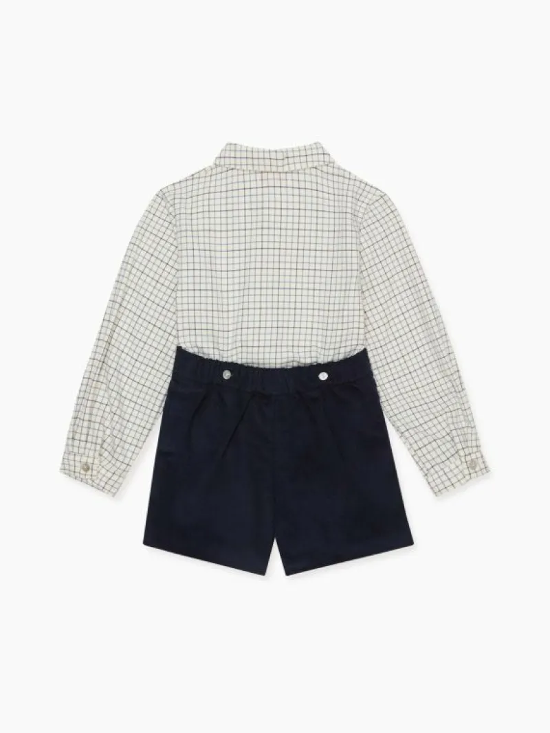 La Coqueta View All | Dresses & Sets^Navy Check Arlo Baby Boy Set
