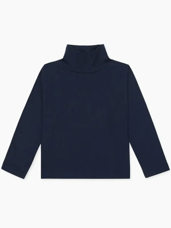 La Coqueta Shirts & Tops | Shirts & Tops^Navy Jersey Sarto Long Sleeve Kids Top