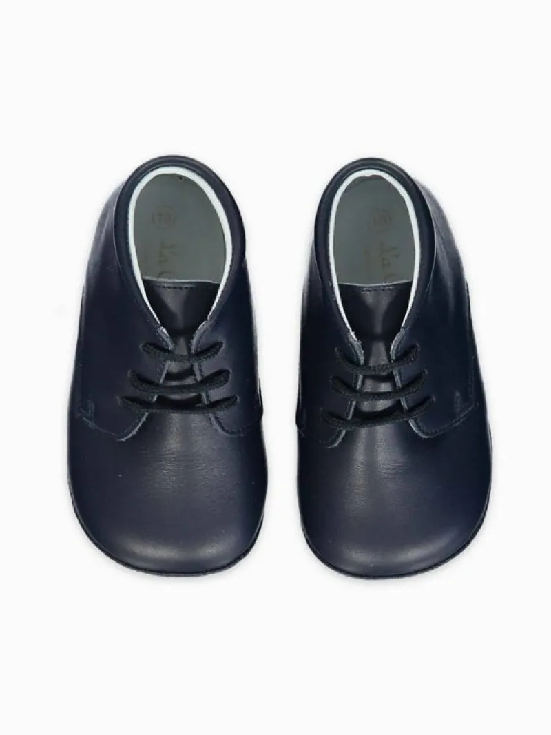 La Coqueta Pre Walker Shoes | Baby & Toddler Shoes/Pre Walker Shoes^Navy Leather Baby Booties
