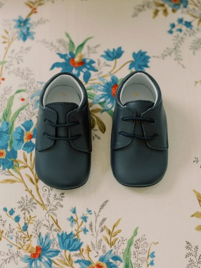 La Coqueta Pre Walker Shoes | Baby & Toddler Shoes/Pre Walker Shoes^Navy Leather Baby Booties