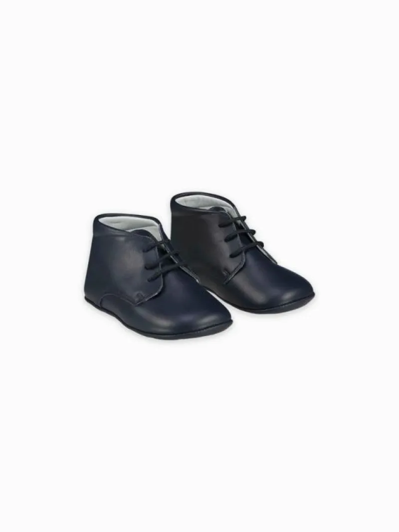 La Coqueta Pre Walker Shoes | Baby & Toddler Shoes/Pre Walker Shoes^Navy Leather Baby Booties