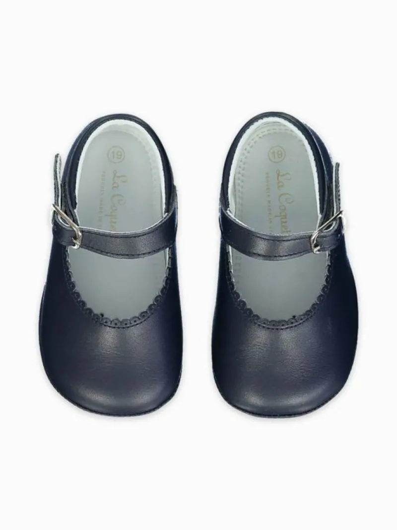 La Coqueta Pre Walker Shoes | Baby & Toddler Shoes/Pre Walker Shoes^Navy Leather Baby Mary Jane Shoes