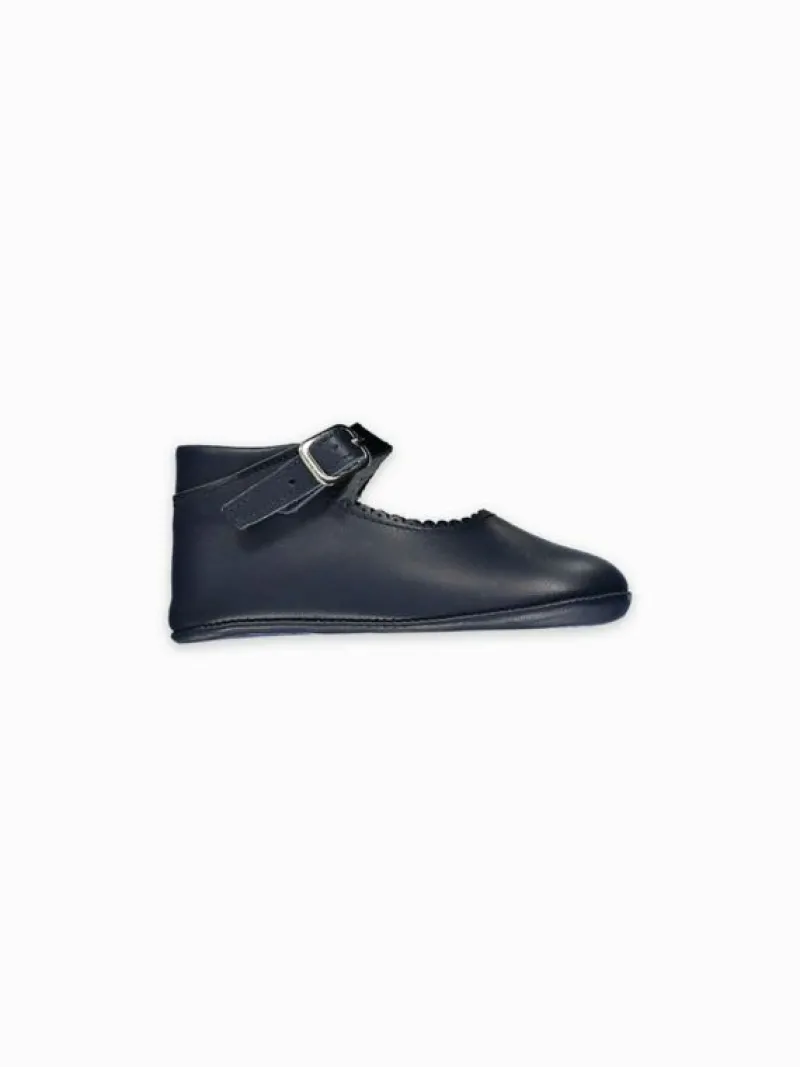 La Coqueta Pre Walker Shoes | Baby & Toddler Shoes/Pre Walker Shoes^Navy Leather Baby Mary Jane Shoes