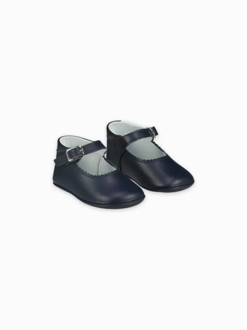 La Coqueta Pre Walker Shoes | Baby & Toddler Shoes/Pre Walker Shoes^Navy Leather Baby Mary Jane Shoes