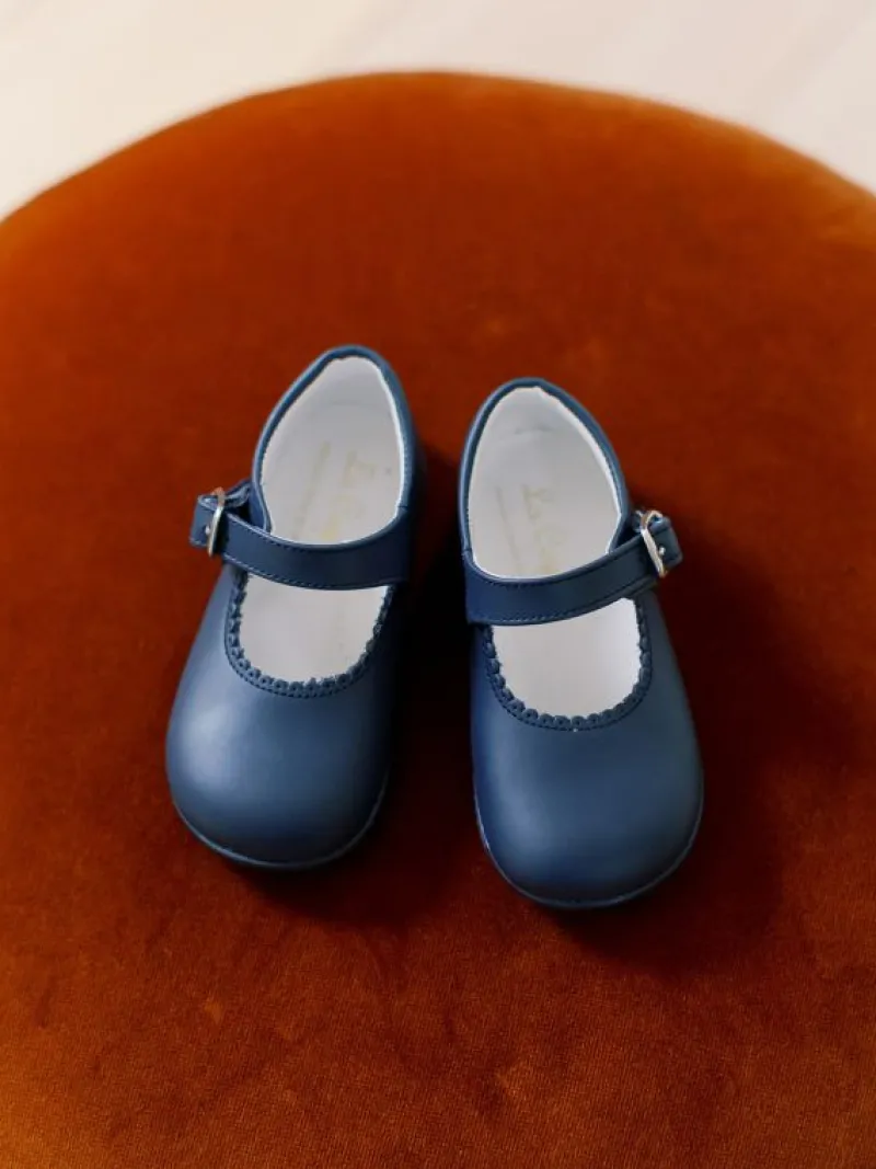 La Coqueta Pre Walker Shoes | Baby & Toddler Shoes/Pre Walker Shoes^Navy Leather Baby Mary Jane Shoes