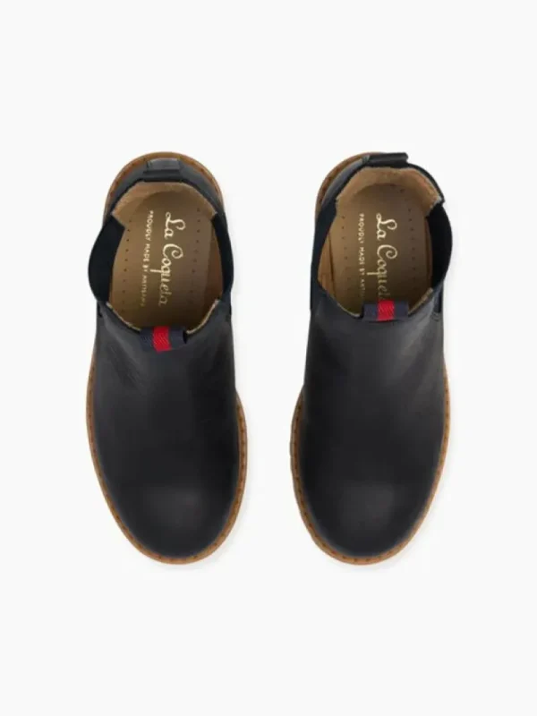 La Coqueta Boys Boots | Boys School Shoes^Navy Leather Chelsea Boots