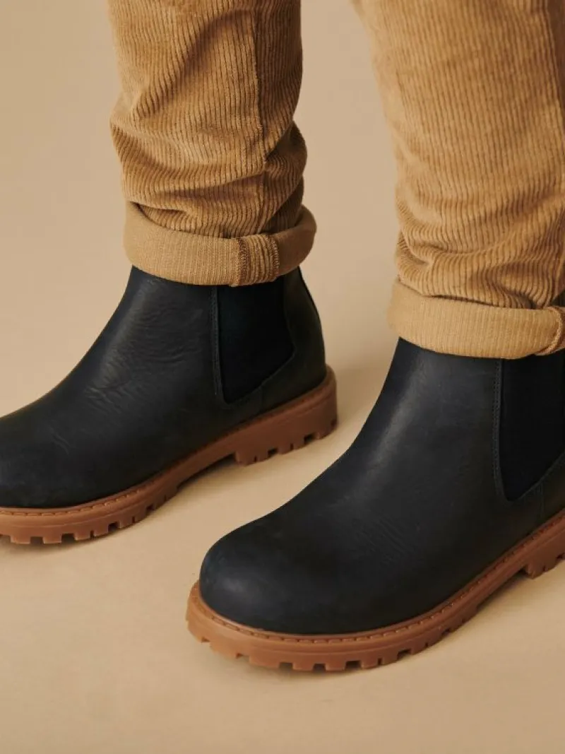 La Coqueta Boys Boots | Boys School Shoes^Navy Leather Chelsea Boots