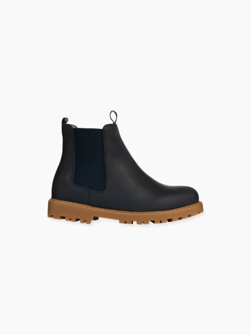 La Coqueta Boys Boots | Boys School Shoes^Navy Leather Chelsea Boots