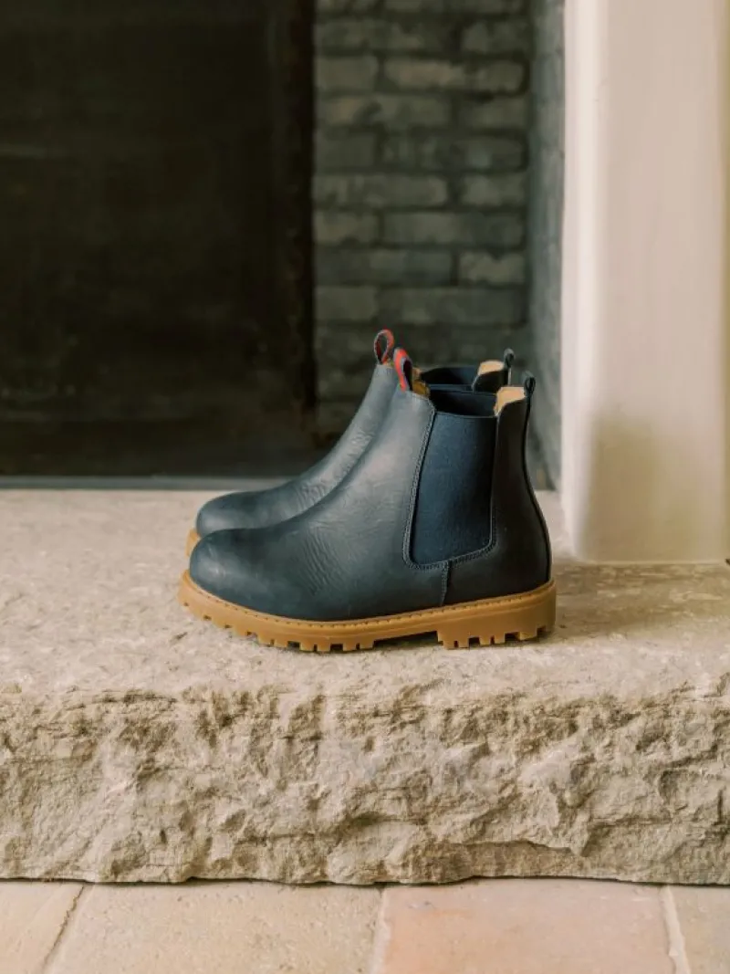 La Coqueta Boys Boots | Boys School Shoes^Navy Leather Chelsea Boots