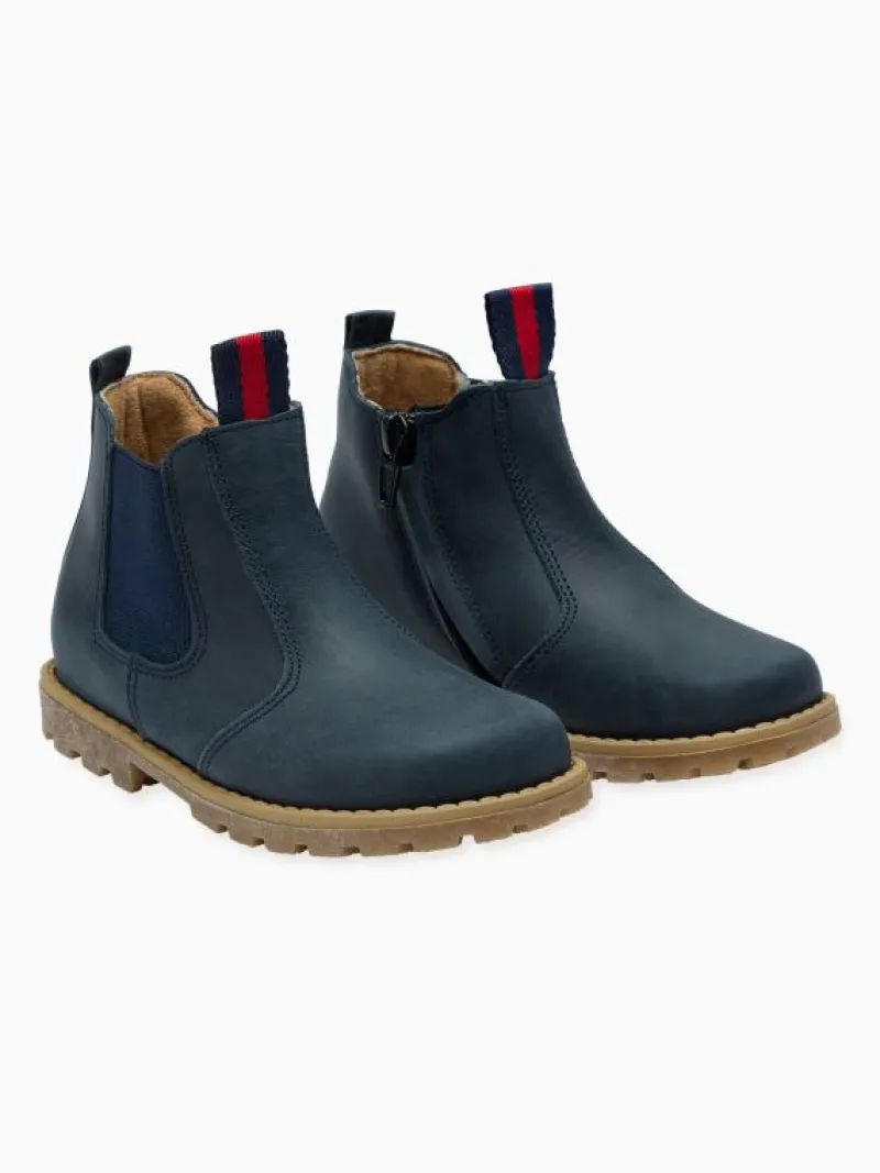La Coqueta Boys Boots | Boys School Shoes^Navy Leather Chelsea Boots