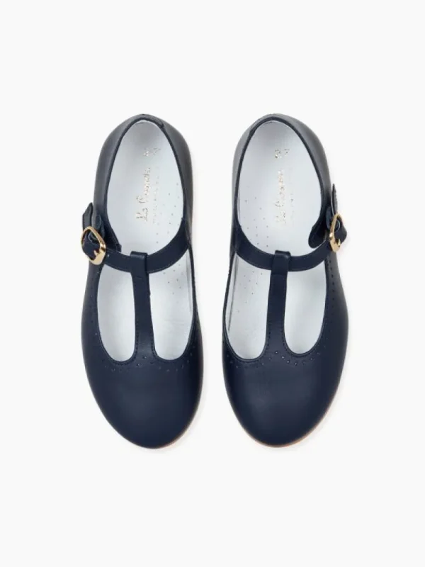 La Coqueta Girls School Shoes | Girls Shoes/Girls School Shoes^Navy Leather Girl T-Bar Shoes