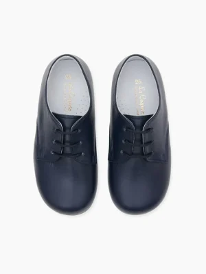 La Coqueta Boys Shoes/Boys Shoes | First Walker Shoes^Navy Leather Toddler Inglesito Ceremony Shoes