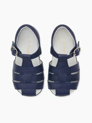 La Coqueta Boys Shoes/Boys Shoes | First Walker Shoes^Navy Leather Toddler Toledo Sandals