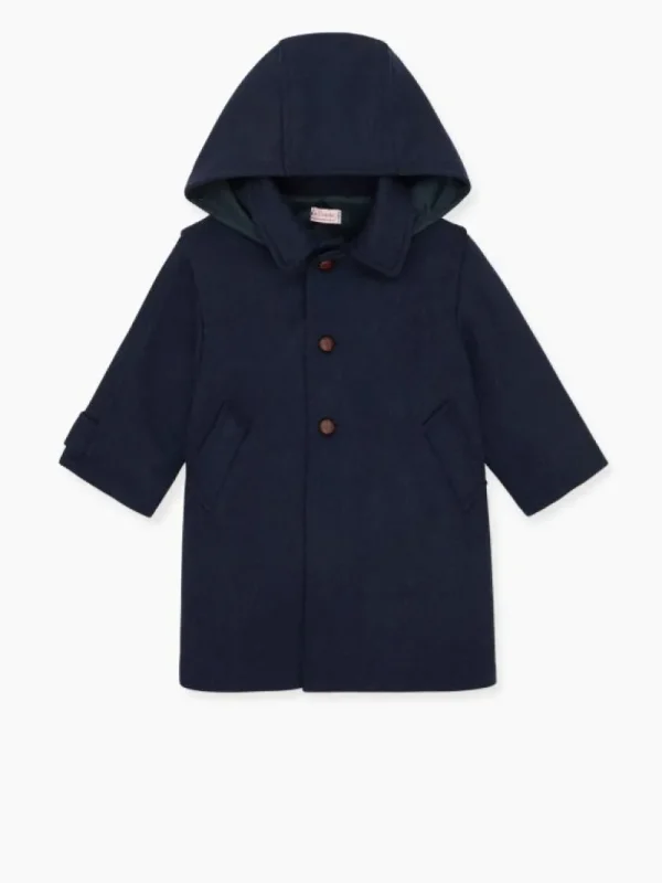 La Coqueta Coats & Jackets | Coats & Jackets^Navy Loden Wool Kids Coat