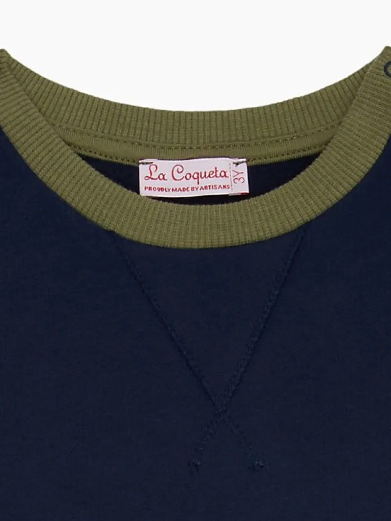 La Coqueta View All | Shirts & Tops^Navy Pernille Contrast Baby Sweatshirt