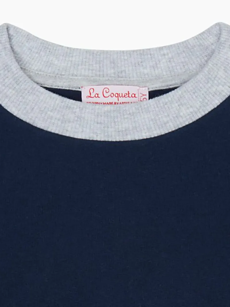 La Coqueta Shirts & Tops | Jumpers & Cardigans^Navy Pernille Kids Cotton Sweatshirt