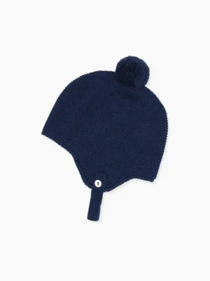 La Coqueta Accessories | Knitted Clothes & Accessories^Navy Renta Merino Baby Bonnet