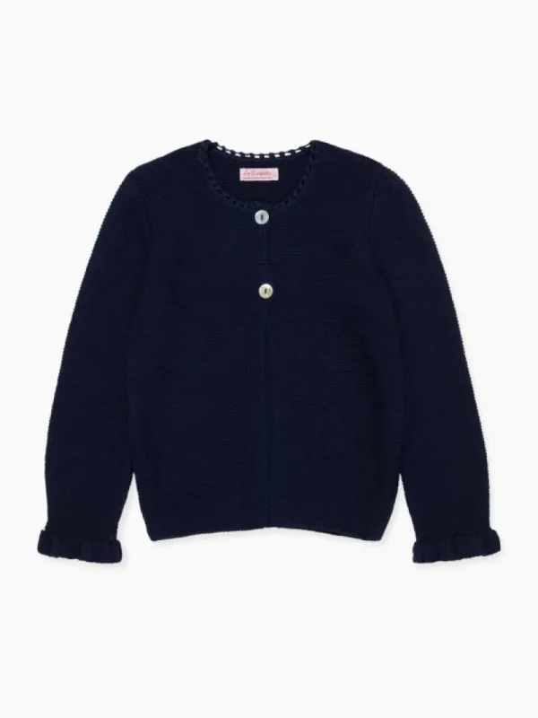 La Coqueta Jumpers & Cardigans^Navy Risa Merino Girl Cardigan