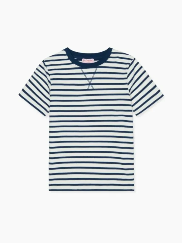 La Coqueta Shirts & Tops | Shirts & Tops^Navy Stripe Arturo Kids Cotton T-Shirt