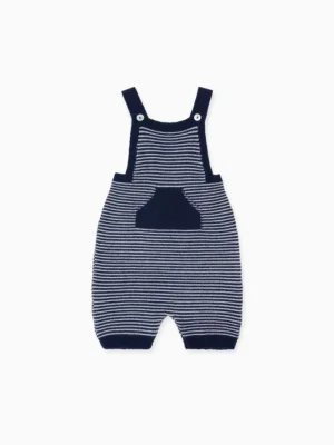 La Coqueta View All | Knitted Clothes & Accessories^Navy Stripe Nelo Merino Baby Overalls