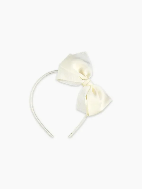 La Coqueta View All | Hair Accessories^Off White Big Bow Girl Headband