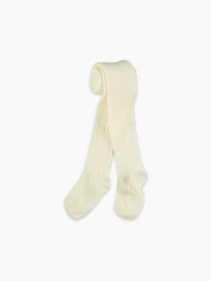 La Coqueta View All | Socks & Tights^Off White Ribbed Kids Tights