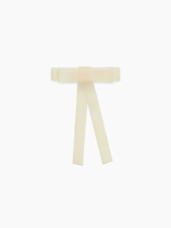 La Coqueta View All | Hair Accessories^Off White Ribbon Girl Bow