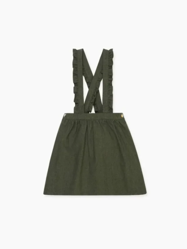 La Coqueta Skirts, Shorts & Culottes^Olive Check Agata Girl Pinafore Skirt