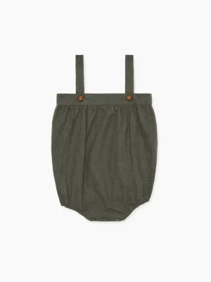 La Coqueta Playsuits, Rompers & Overalls | Baby Boy^Olive Check Filada Baby Romper Overalls