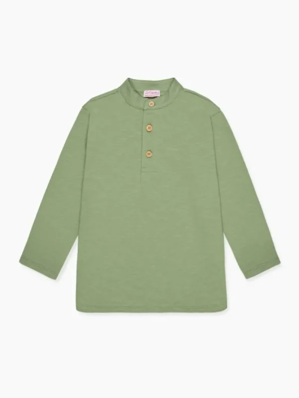 La Coqueta Shirts & Tops^Olive Marco Boy Long Sleeve Polo Shirt