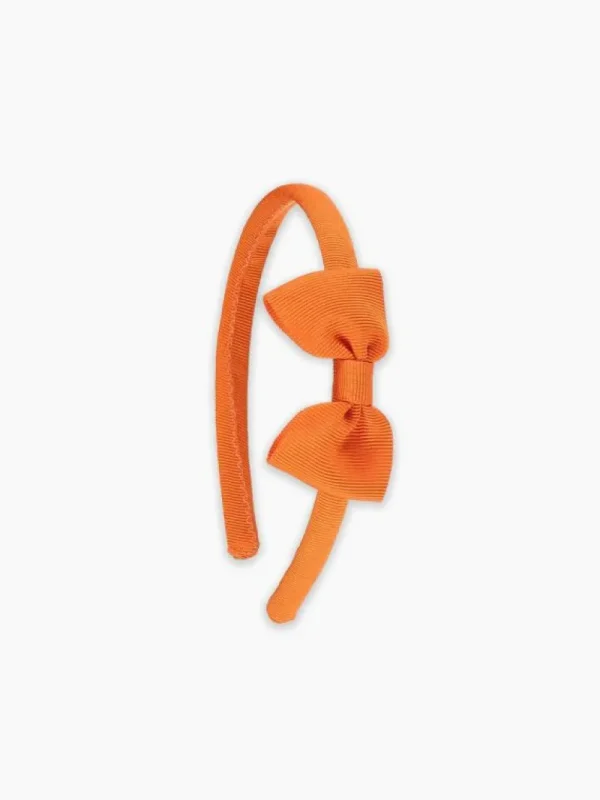 La Coqueta View All | Hair Accessories^Orange Small Bow Girl Headband