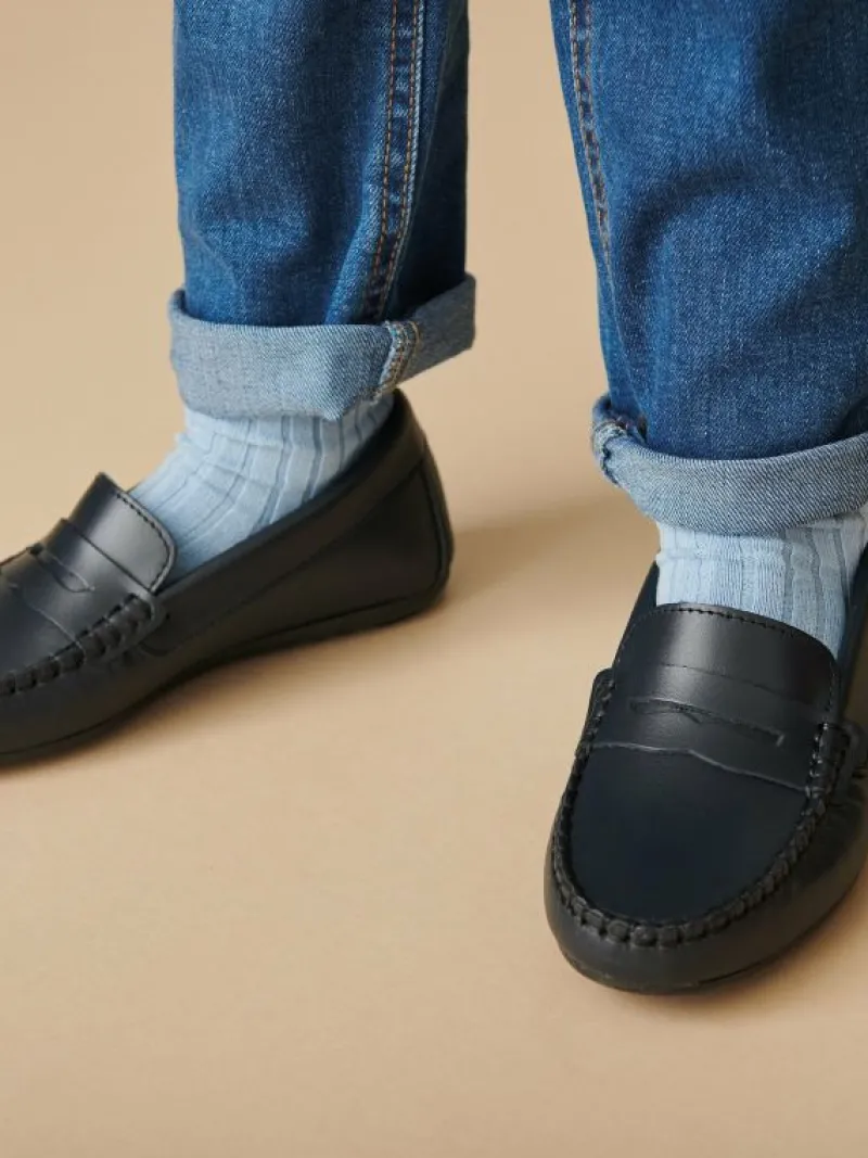 La Coqueta View All | Socks & Tights^Pale Blue Ribbed Short Kids Socks