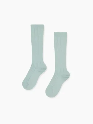 La Coqueta View All | Socks & Tights^Pale Green Ribbed Knee High Kids Socks
