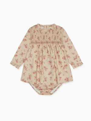 La Coqueta View All | Dresses & Sets^Pink Floral Ivina Baby Girl Smock Set