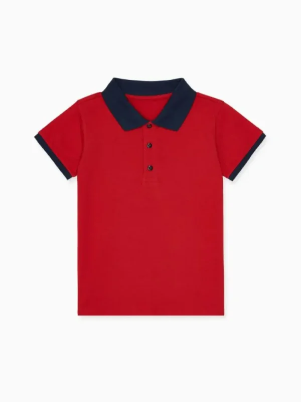La Coqueta Shirts & Tops^Red Roco Boy Cotton Polo Shirt