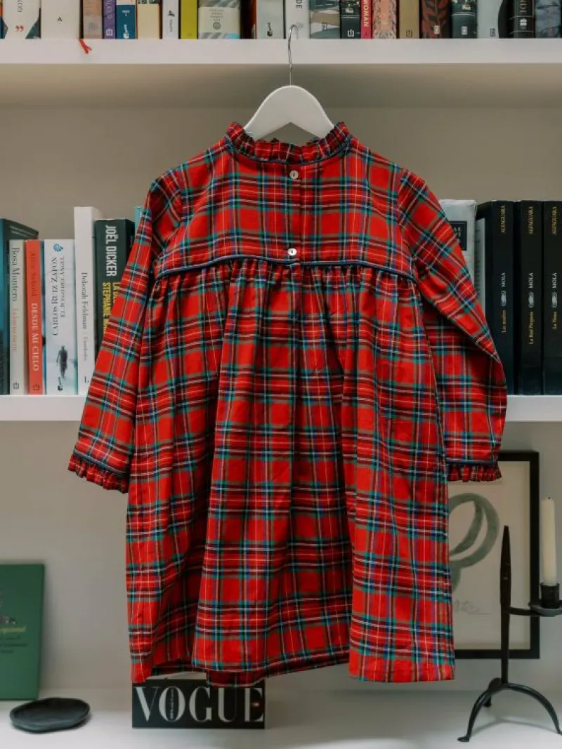 La Coqueta Pyjamas^Red Tartan Navidad Girl Nightgown