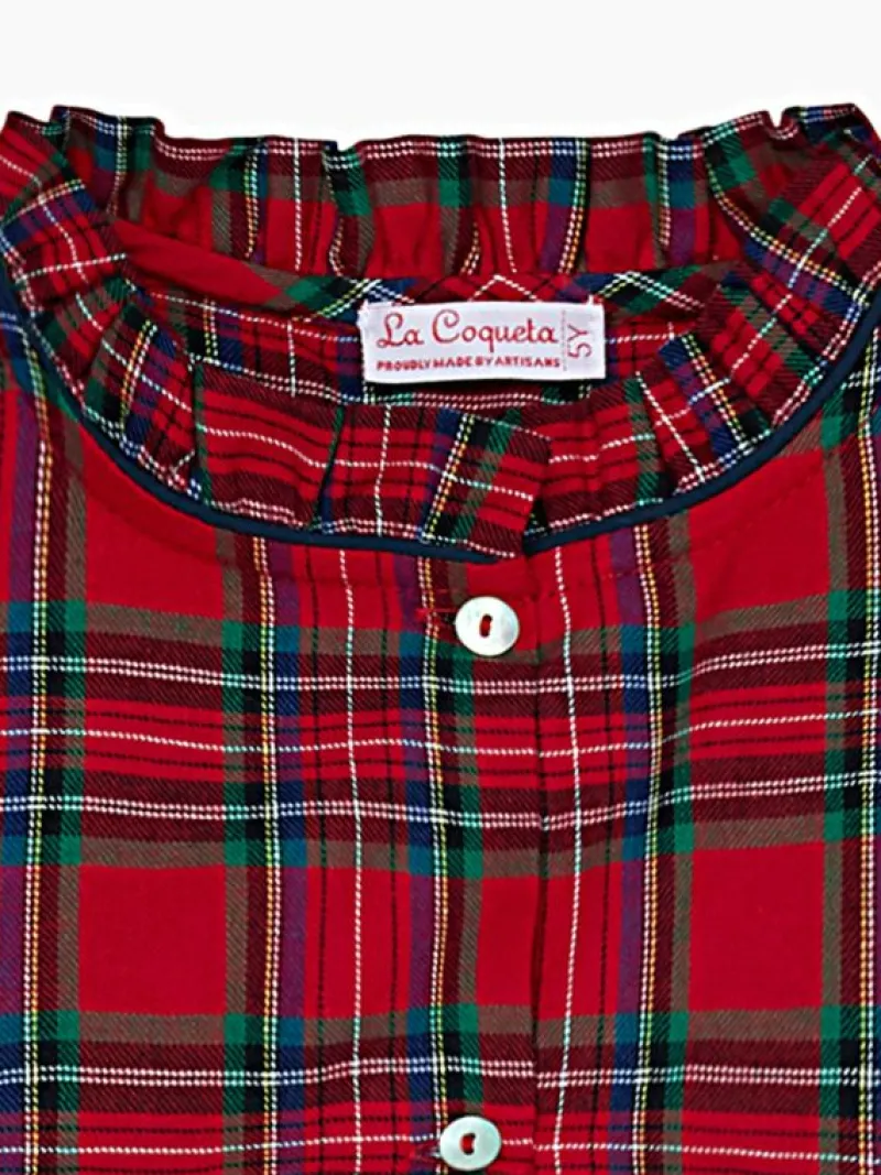 La Coqueta Pyjamas^Red Tartan Navidad Girl Nightgown